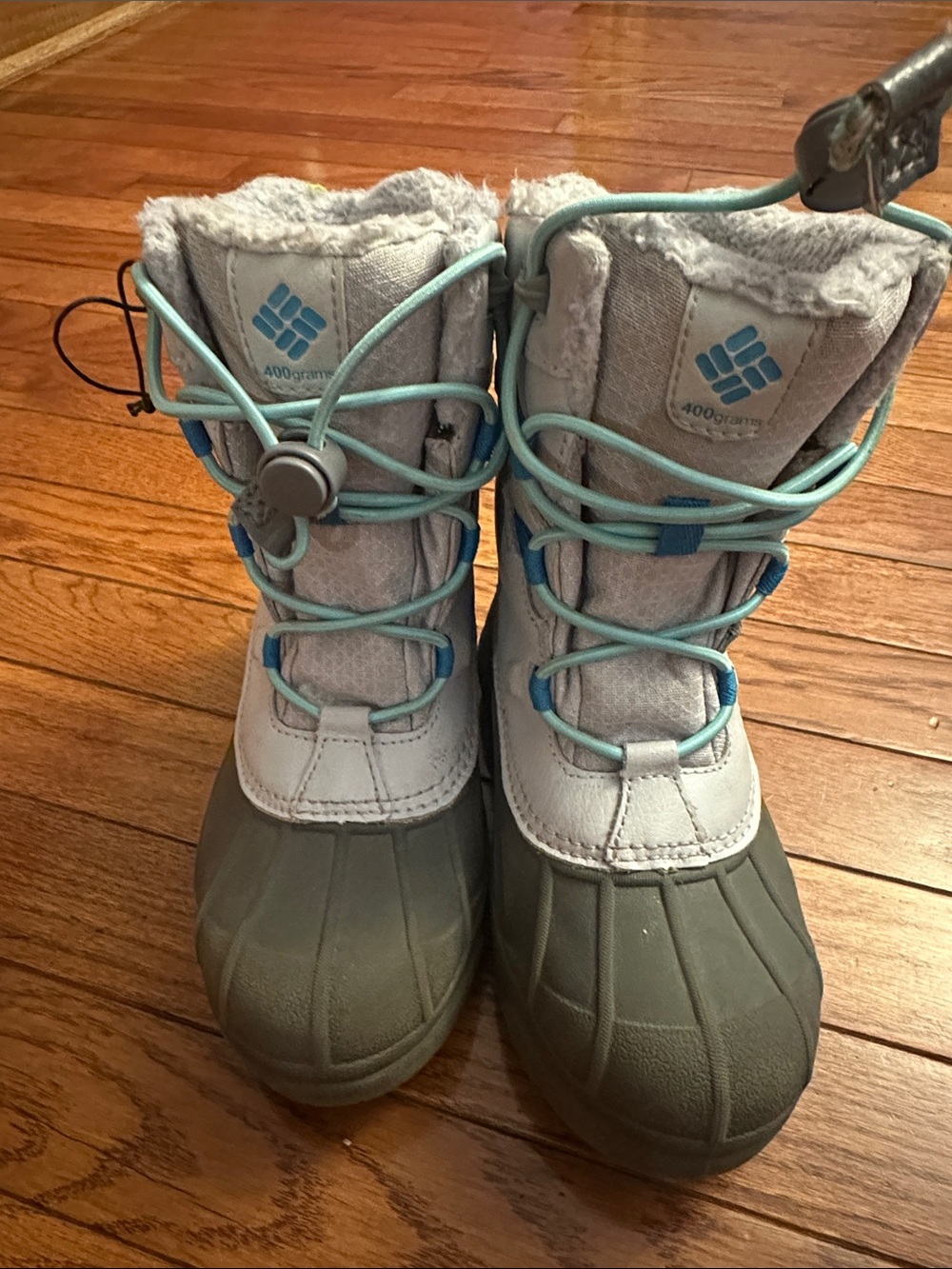 Columbia Kids Gray and Teal Winter Snow Boots